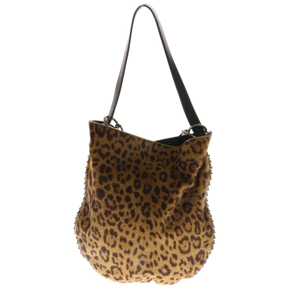 ALEXANDER WANG(アレキサンダーワン) レオパード レザー切り替え トートバッグ ブラウン/ブラック