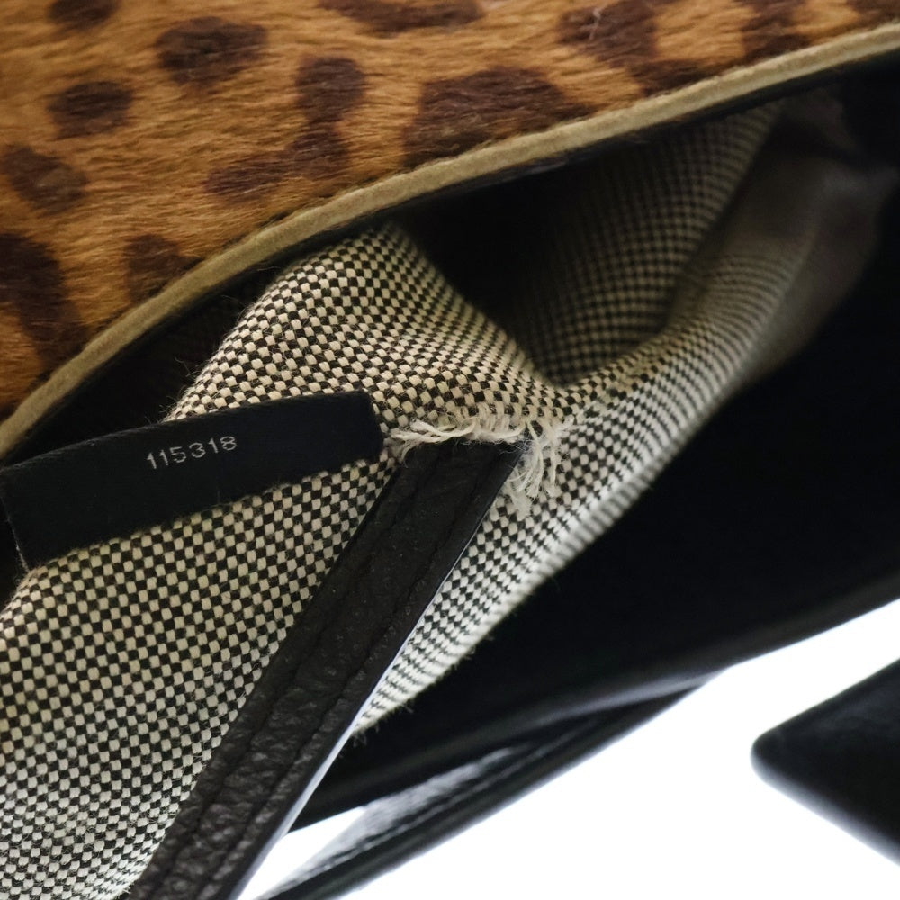ALEXANDER WANG(アレキサンダーワン) レオパード レザー切り替え トートバッグ ブラウン/ブラック