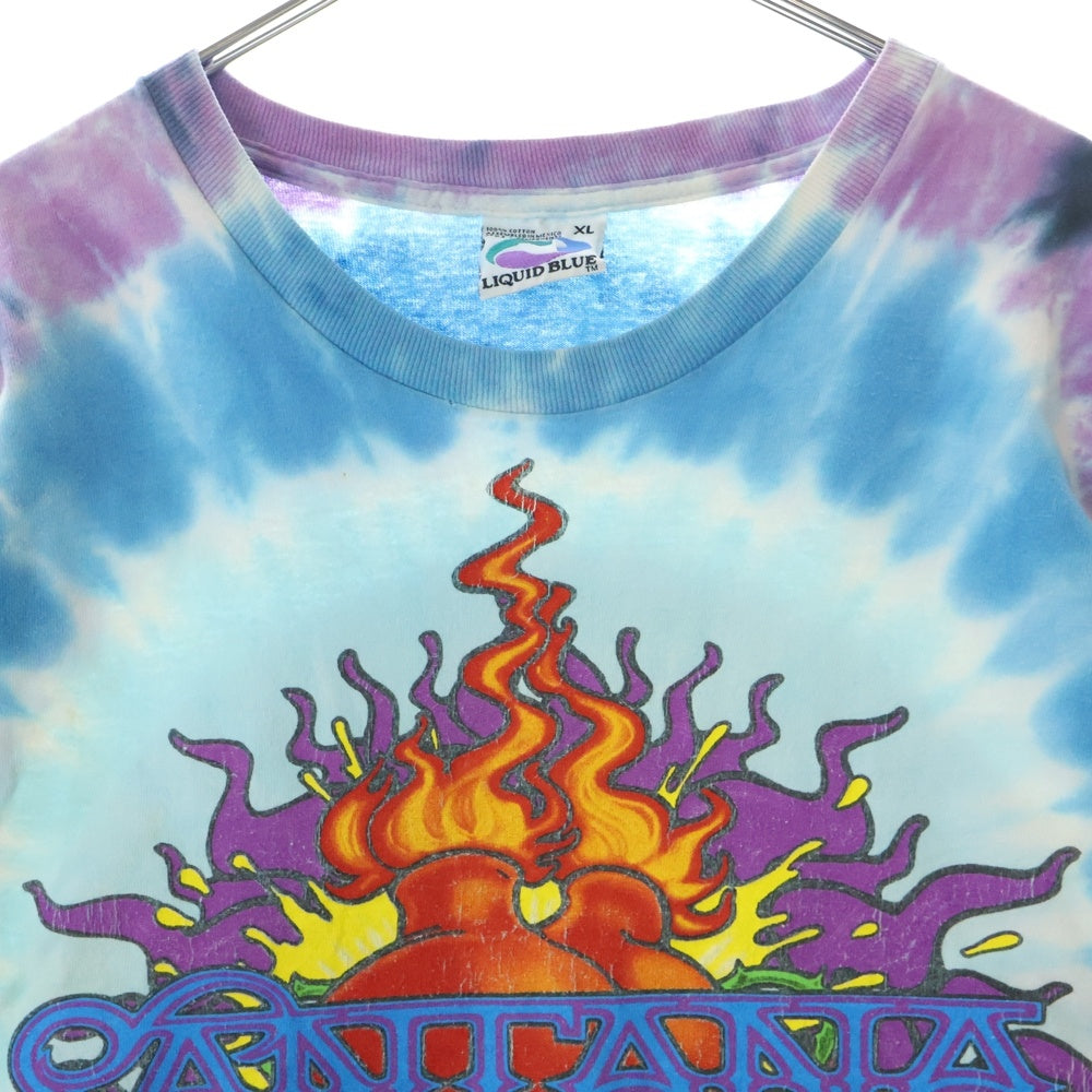 VINTAGE(ヴィンテージ) 90s Liquid Blue Santana リキッドブルー サンタナ タイダイ 半袖Tシャツ カットソー マルチ
