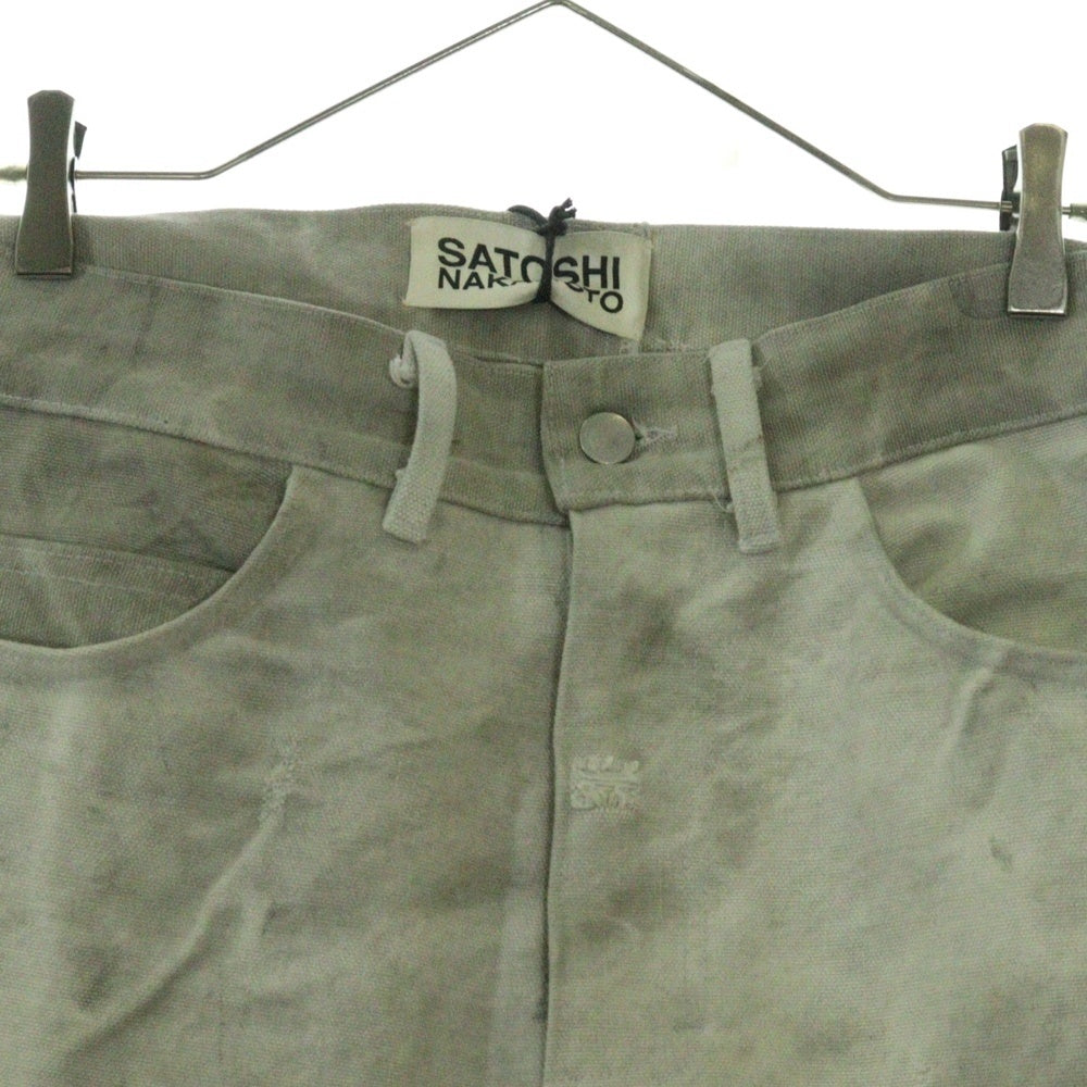 SATOSHI NAKAMOTO(サトシナカモト) Stuntman Pants ダメージ加工スタントマンパンツ ミリタリーパンツ グレー