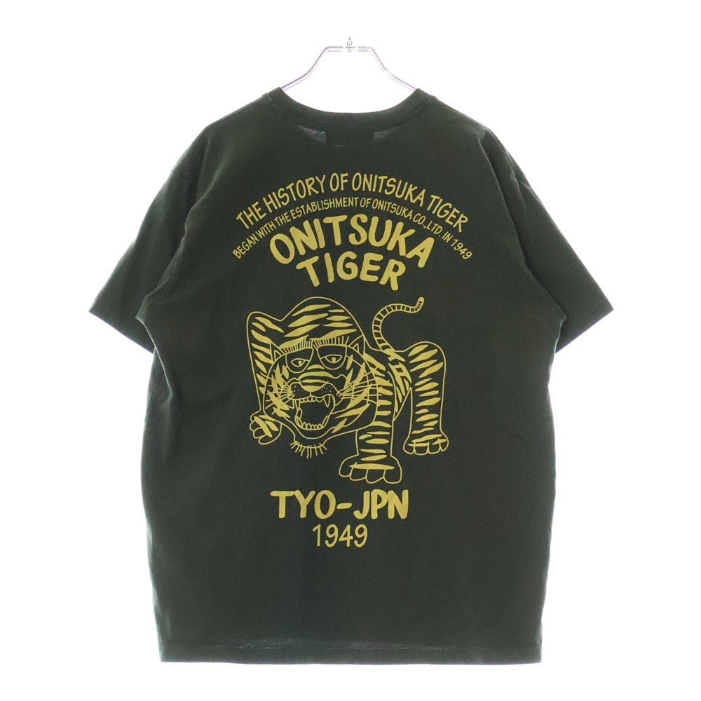 Onitsuka Tiger(オニツカタイガー) GRAPHIC TEE ロゴ刺繍半袖Tシャツ カーキ 2183B150