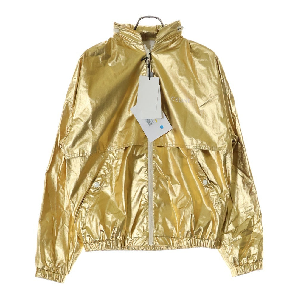 CELINE(セリーヌ) Varsity Tracksuit Jacket Gold Zip up Windbreaker フード付き ジップアップトラックジャケット ゴールド 2W534008Q