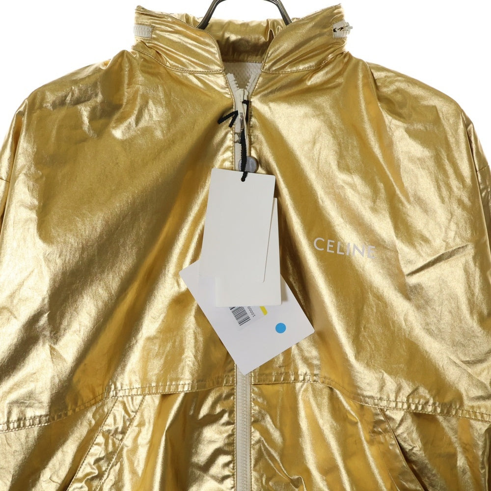 CELINE(セリーヌ) Varsity Tracksuit Jacket Gold Zip up Windbreaker フード付き ジップアップトラックジャケット ゴールド 2W534008Q