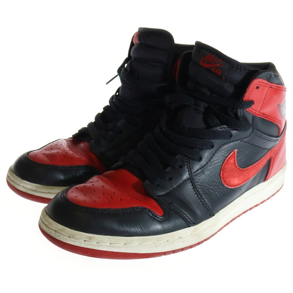 NIKE(ナイキ) 観賞用 2001年製 Air Jordan 1 Retro High Black Varsity Red/Bred エアジョーダン 1 レトロハイ ハイカットスニーカー 136066-061 US9/27cm