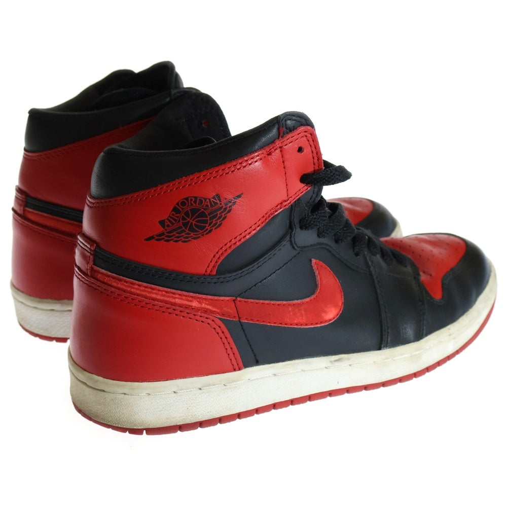 NIKE(ナイキ) 観賞用 2001年製 Air Jordan 1 Retro High Black Varsity Red/Bred エアジョーダン 1 レトロハイ ハイカットスニーカー 136066-061 US9/27cm