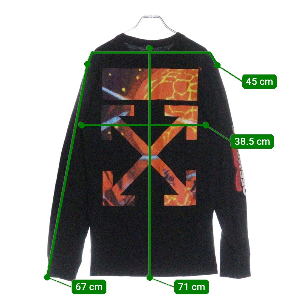 OFF-WHITE(オフホワイト) 19SS Hands And Planets L/S T-Shirt 長袖Tシャツ ロンT ブラック OMAB001S19185016