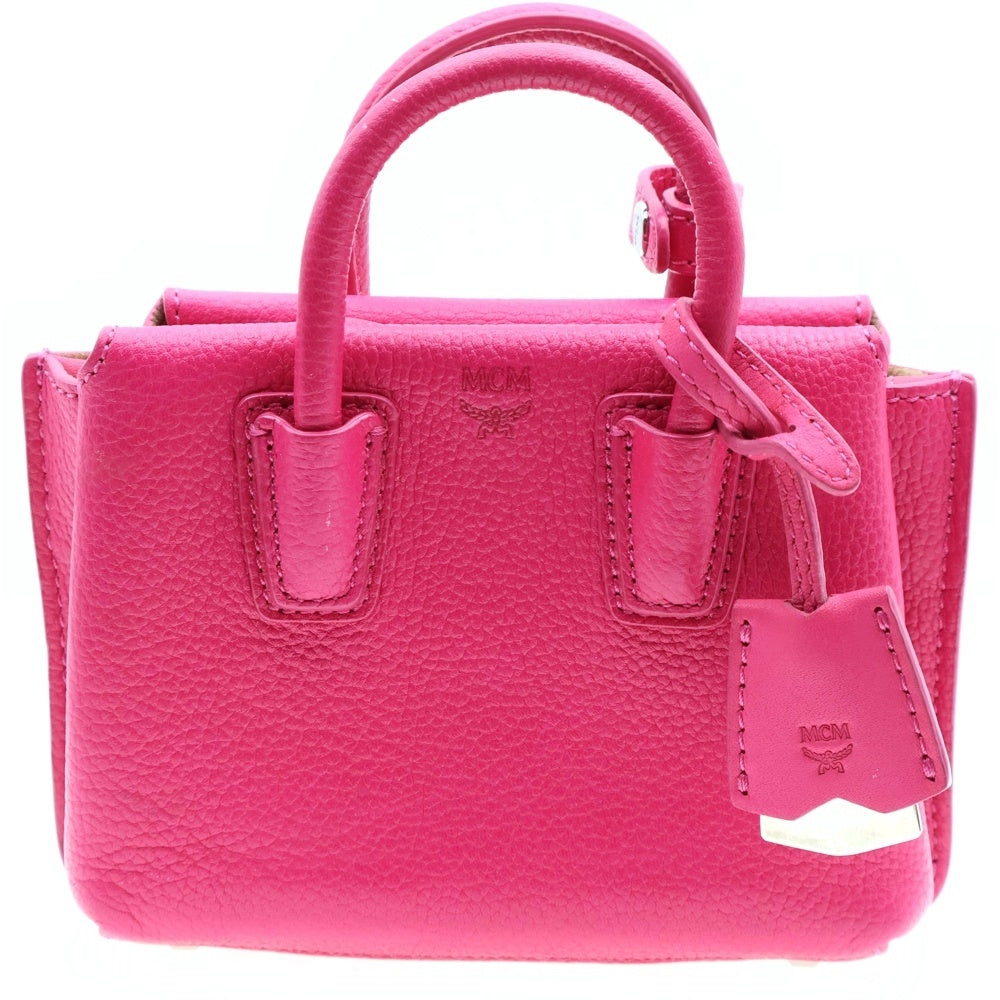 MCM(エム シー エム) Milla X-Mini Leather Crossbody Shoulder Bag レザーミニショルダーバッグ ハンドバッグ ピンク