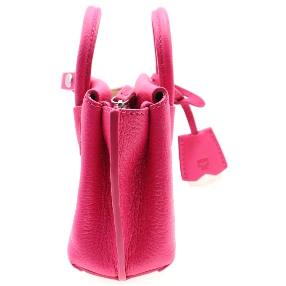 MCM(エム シー エム) Milla X-Mini Leather Crossbody Shoulder Bag レザーミニショルダーバッグ ハンドバッグ ピンク