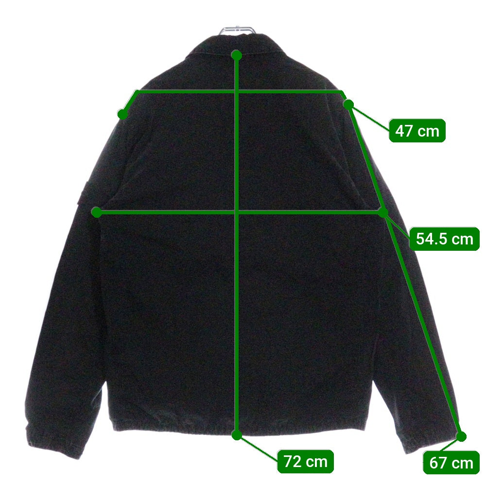 STONE ISLAND(ストーンアイランド) Zip Up Shirt ロゴワッペン ウォッシュド加工 ジップアップ長袖シャツ グレー 7615114WN