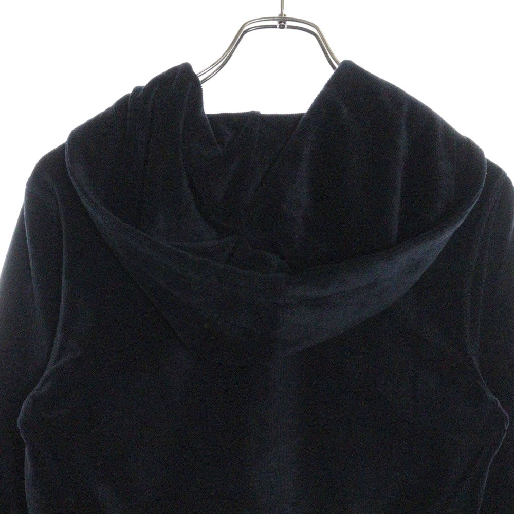 ALEXANDER WANG(アレキサンダーワン) Cropped Hoodie ベロアコーデュロイ プルオーバーパーカー フーディー ブラック レディース