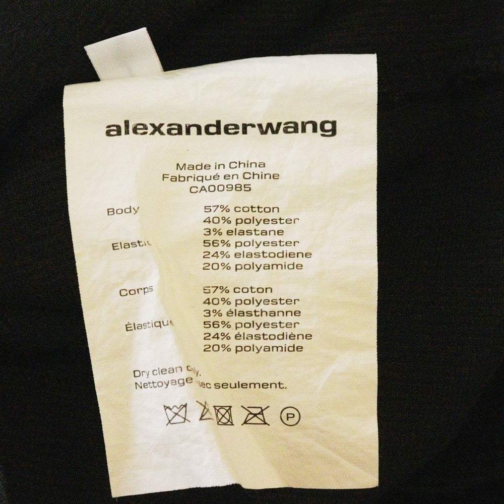 ALEXANDER WANG(アレキサンダーワン) Cropped Hoodie ベロアコーデュロイ プルオーバーパーカー フーディー ブラック レディース