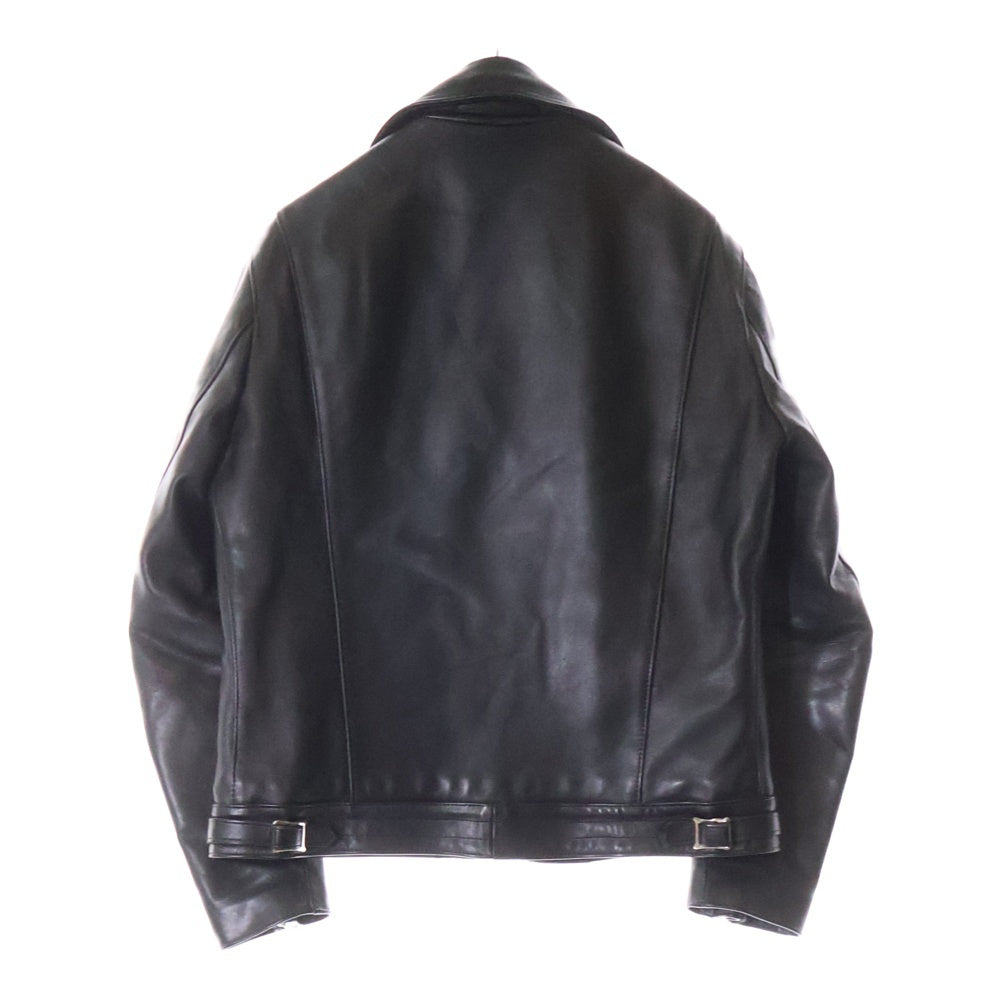 Lewis Leathers(ルイスレザー) 441T CYCLONE TIGHT FIT COWHIDE サイクロン タイト フィット カウハイド レザー ダブル ジャケット ライダース 裏地赤 ブラック