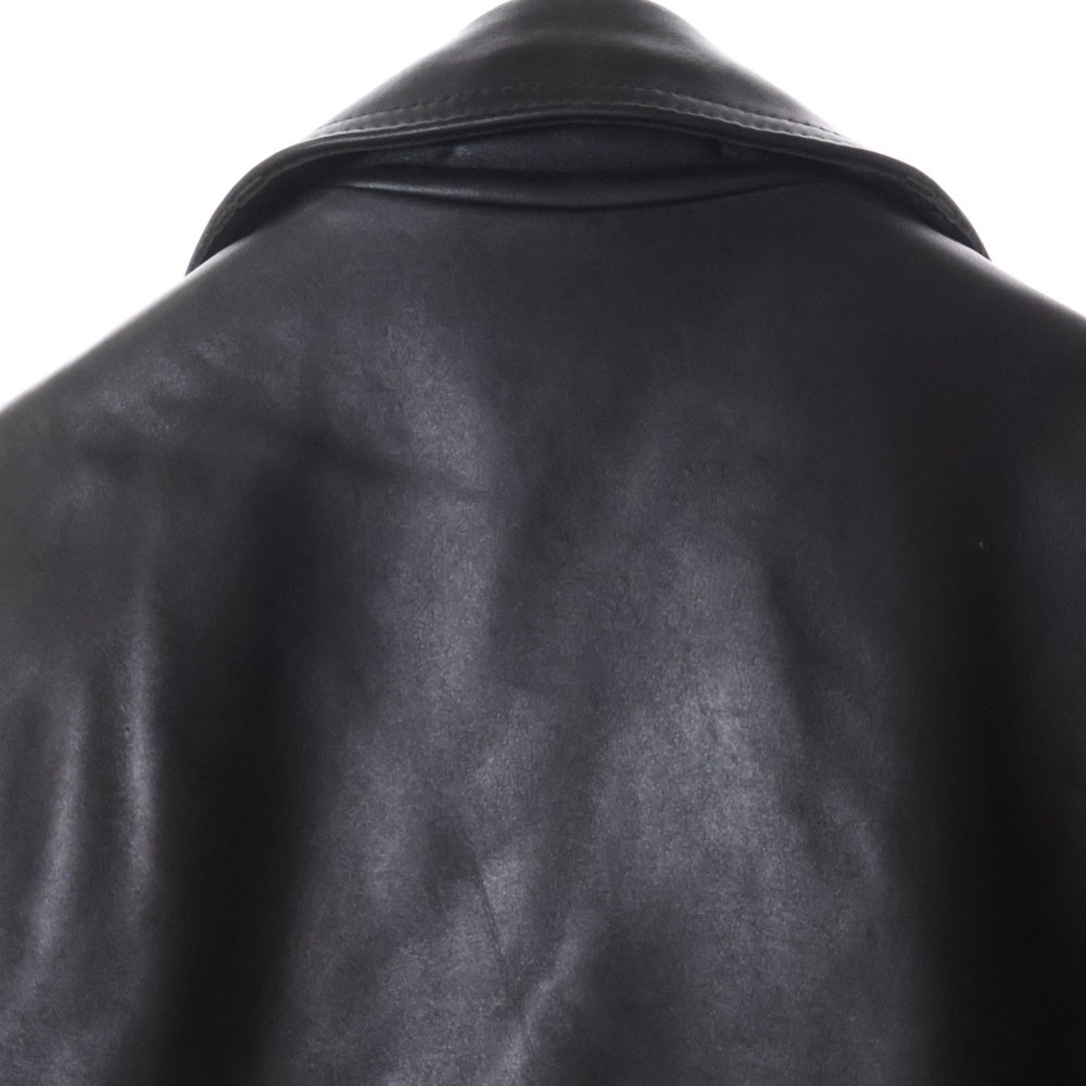 Lewis Leathers(ルイスレザー) 441T CYCLONE TIGHT FIT COWHIDE サイクロン タイト フィット カウハイド レザー ダブル ジャケット ライダース 裏地赤 ブラック