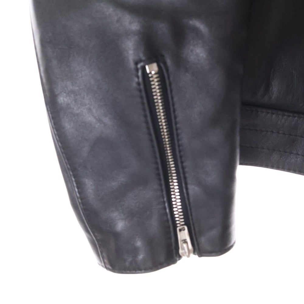 Lewis Leathers(ルイスレザー) 441T CYCLONE TIGHT FIT COWHIDE サイクロン タイト フィット カウハイド レザー ダブル ジャケット ライダース 裏地赤 ブラック