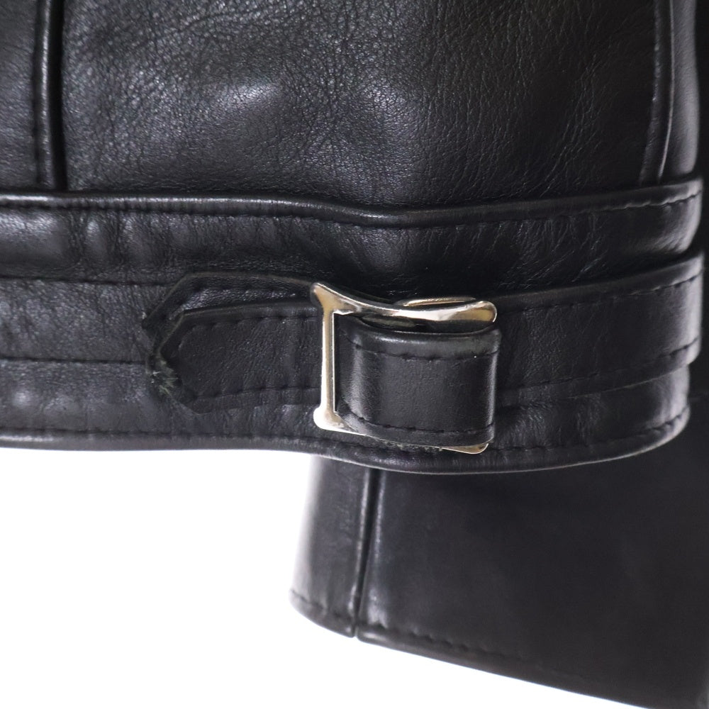 Lewis Leathers(ルイスレザー) 441T CYCLONE TIGHT FIT COWHIDE サイクロン タイト フィット カウハイド レザー ダブル ジャケット ライダース 裏地赤 ブラック