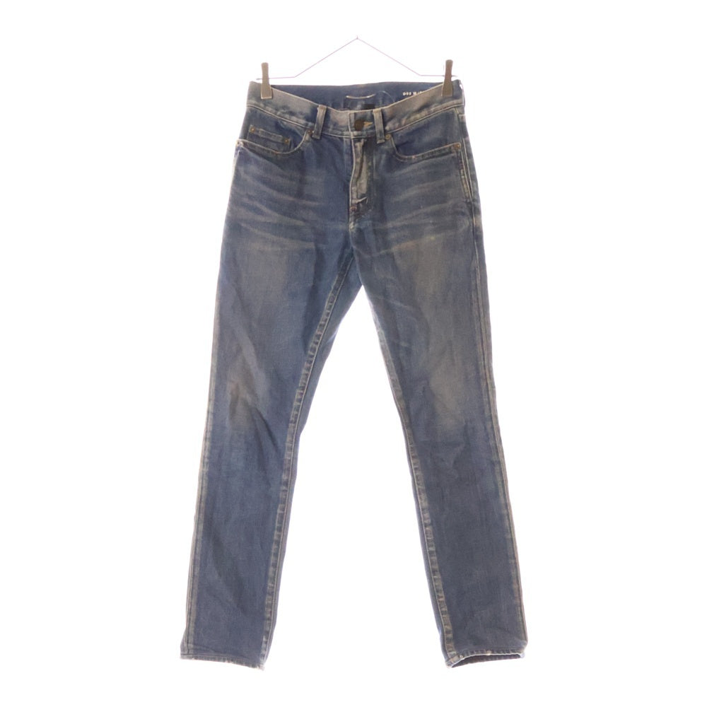 SAINT LAURENT PARIS(サンローランパリ) 18AW ウォッシュ加工 ローウエスト スキニーデニムパンツ インディゴ 527389
