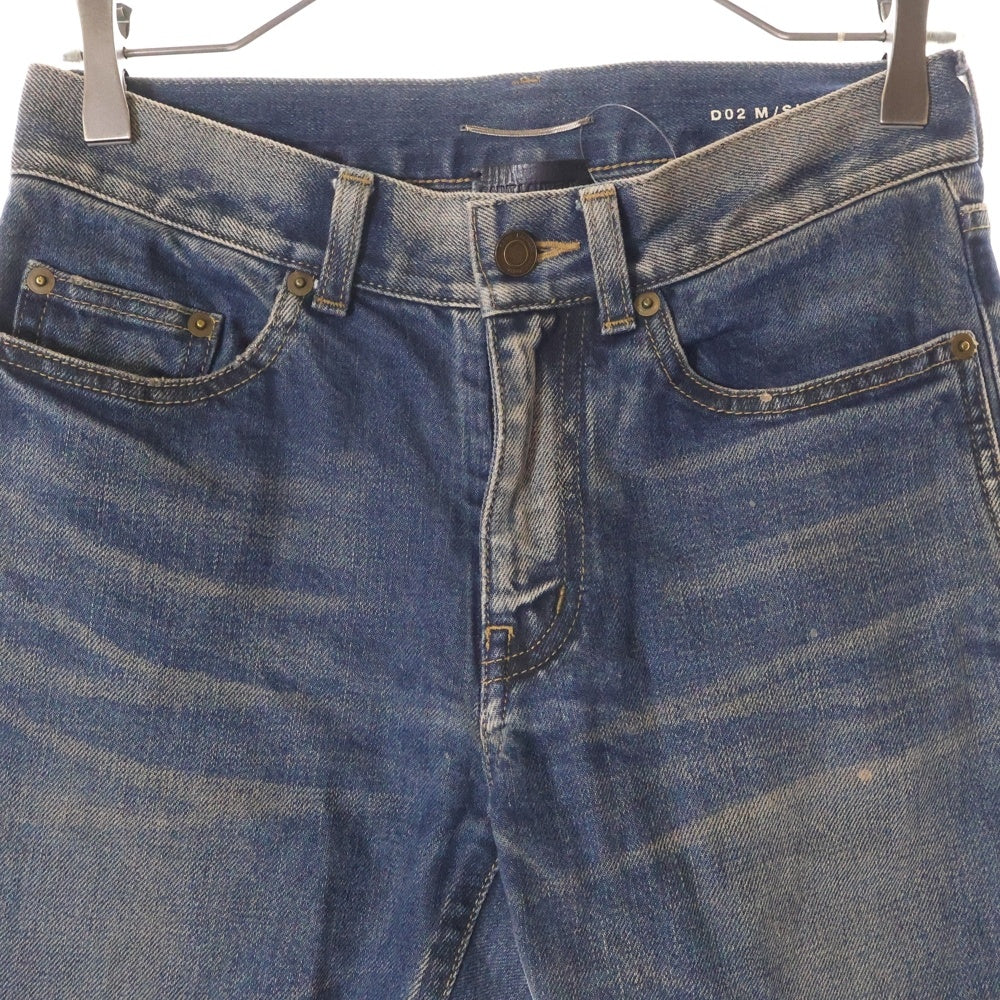 SAINT LAURENT PARIS(サンローランパリ) 18AW ウォッシュ加工 ローウエスト スキニーデニムパンツ インディゴ 527389