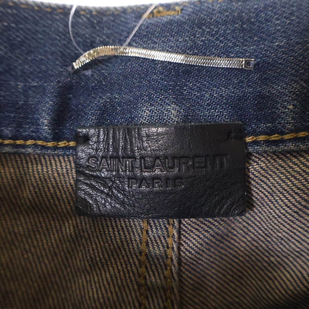 SAINT LAURENT PARIS(サンローランパリ) 18AW ウォッシュ加工 ローウエスト スキニーデニムパンツ インディゴ 527389
