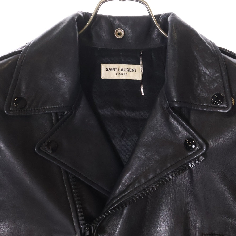 SAINT LAURENT PARIS(サンローランパリ) 15AW ラムスキン ダブルライダースジャケット レザージャケット ブラック 397291