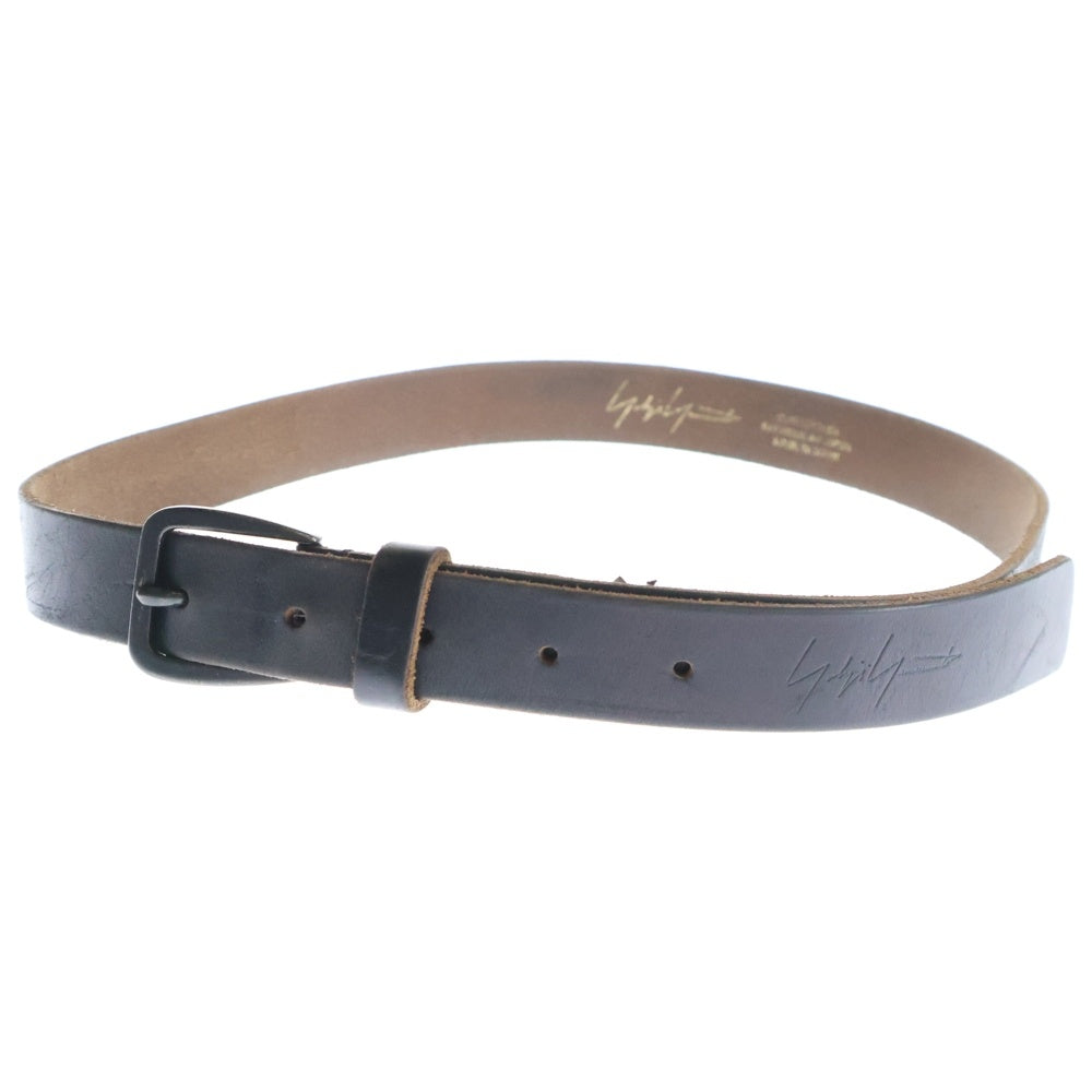 Yohji Yamamoto POUR HOMME(ヨウジヤマモト プールオム) 25MM HORWEEN OILED LEATHER BELT ホーウィン社製オイルドレザーベルト メタルバックルレザーベルト HJ-F02-767 ブラック