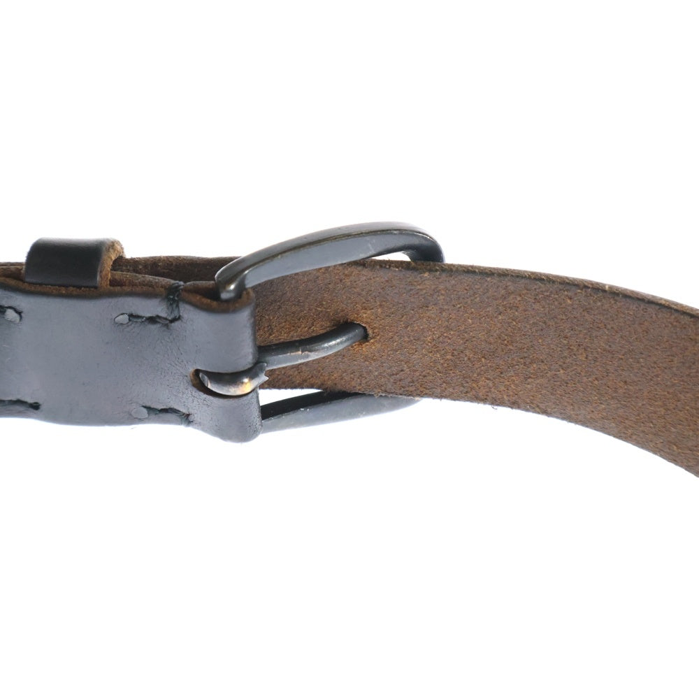 Yohji Yamamoto POUR HOMME(ヨウジヤマモト プールオム) 25MM HORWEEN OILED LEATHER BELT ホーウィン社製オイルドレザーベルト メタルバックルレザーベルト HJ-F02-767 ブラック