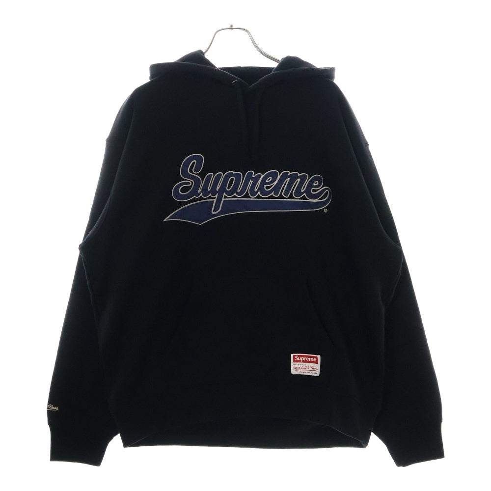 SUPREME(シュプリーム) 24AW ×Mitchell&Ness NCAA Hooded Sweatshirt ミッチェルアンドネス プルオーバースウェットパーカー フーディー ブラック