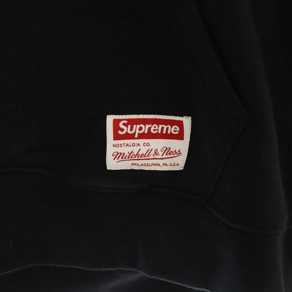 SUPREME(シュプリーム) 24AW ×Mitchell&Ness NCAA Hooded Sweatshirt ミッチェルアンドネス プルオーバースウェットパーカー フーディー ブラック