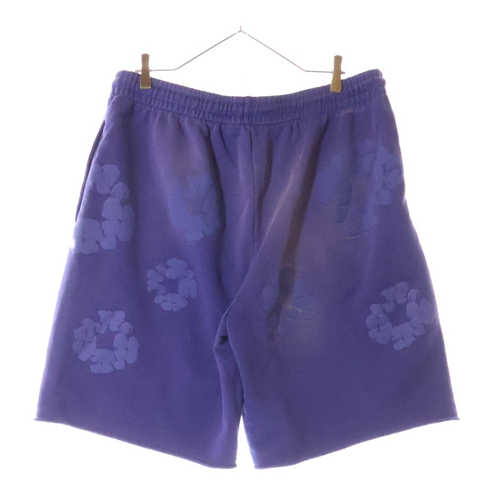 DENIM TEARS(デニムティアーズ) COTTON WREATH SWEAT SHORTS フラワーデザイン コットンショーツ ハーフパンツ パープル