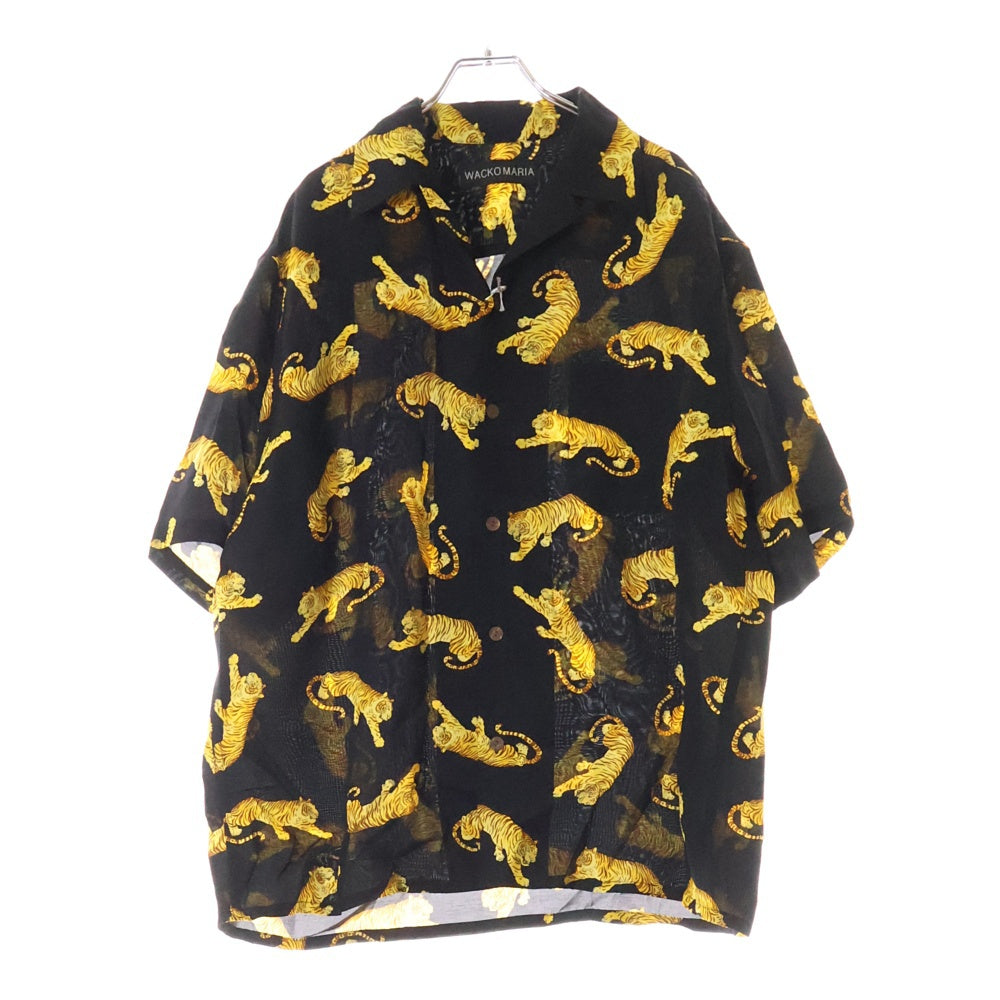 WACKO MARIA(ワコマリア) 25SS HAWAIIAN SHIRT S/S タイガープリント ハワイアンシャツ 半袖シャツ ブラック 25SS-WMS-HI08
