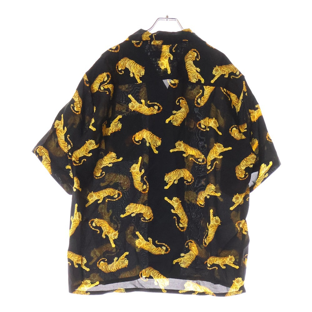 WACKO MARIA(ワコマリア) 25SS HAWAIIAN SHIRT S/S タイガープリント ハワイアンシャツ 半袖シャツ ブラック 25SS-WMS-HI08