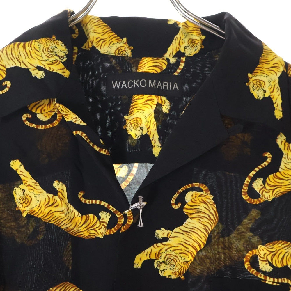 WACKO MARIA(ワコマリア) 25SS HAWAIIAN SHIRT S/S タイガープリント ハワイアンシャツ 半袖シャツ ブラック 25SS-WMS-HI08