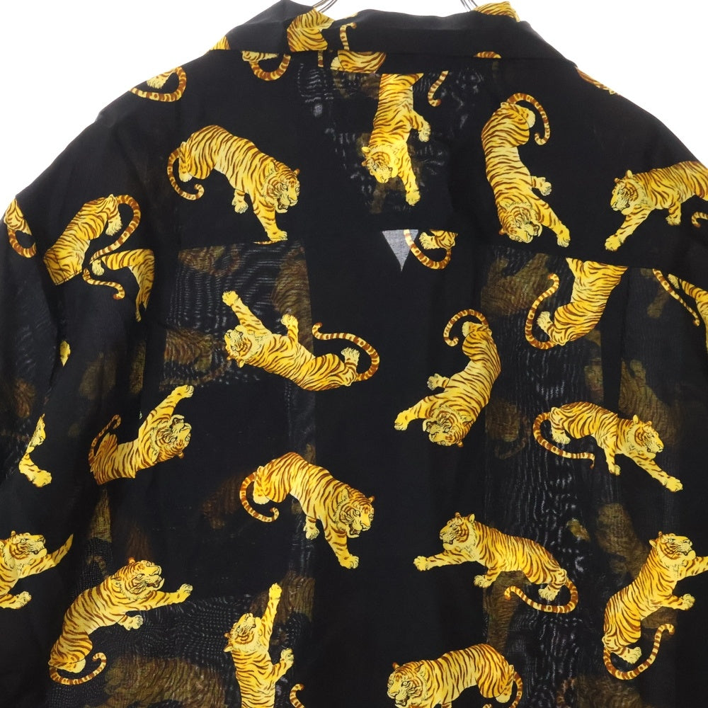 WACKO MARIA(ワコマリア) 25SS HAWAIIAN SHIRT S/S タイガープリント ハワイアンシャツ 半袖シャツ ブラック 25SS-WMS-HI08