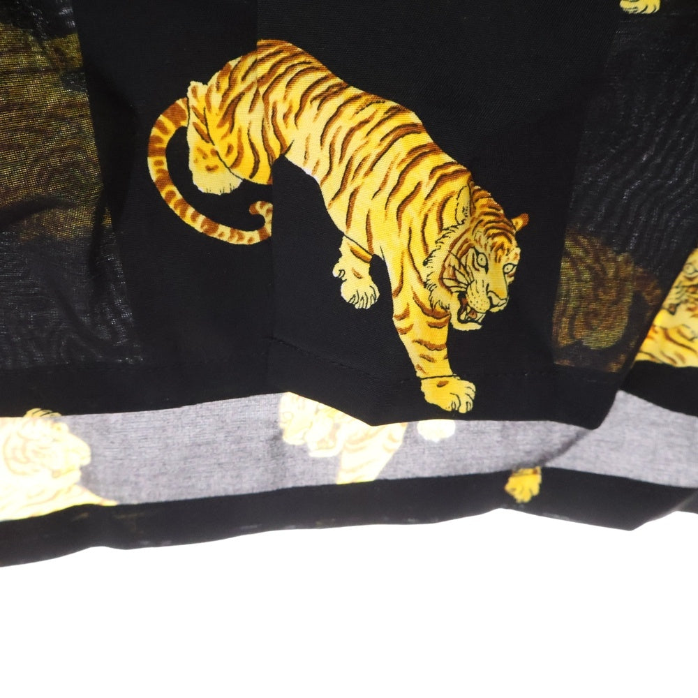 WACKO MARIA(ワコマリア) 25SS HAWAIIAN SHIRT S/S タイガープリント ハワイアンシャツ 半袖シャツ ブラック 25SS-WMS-HI08