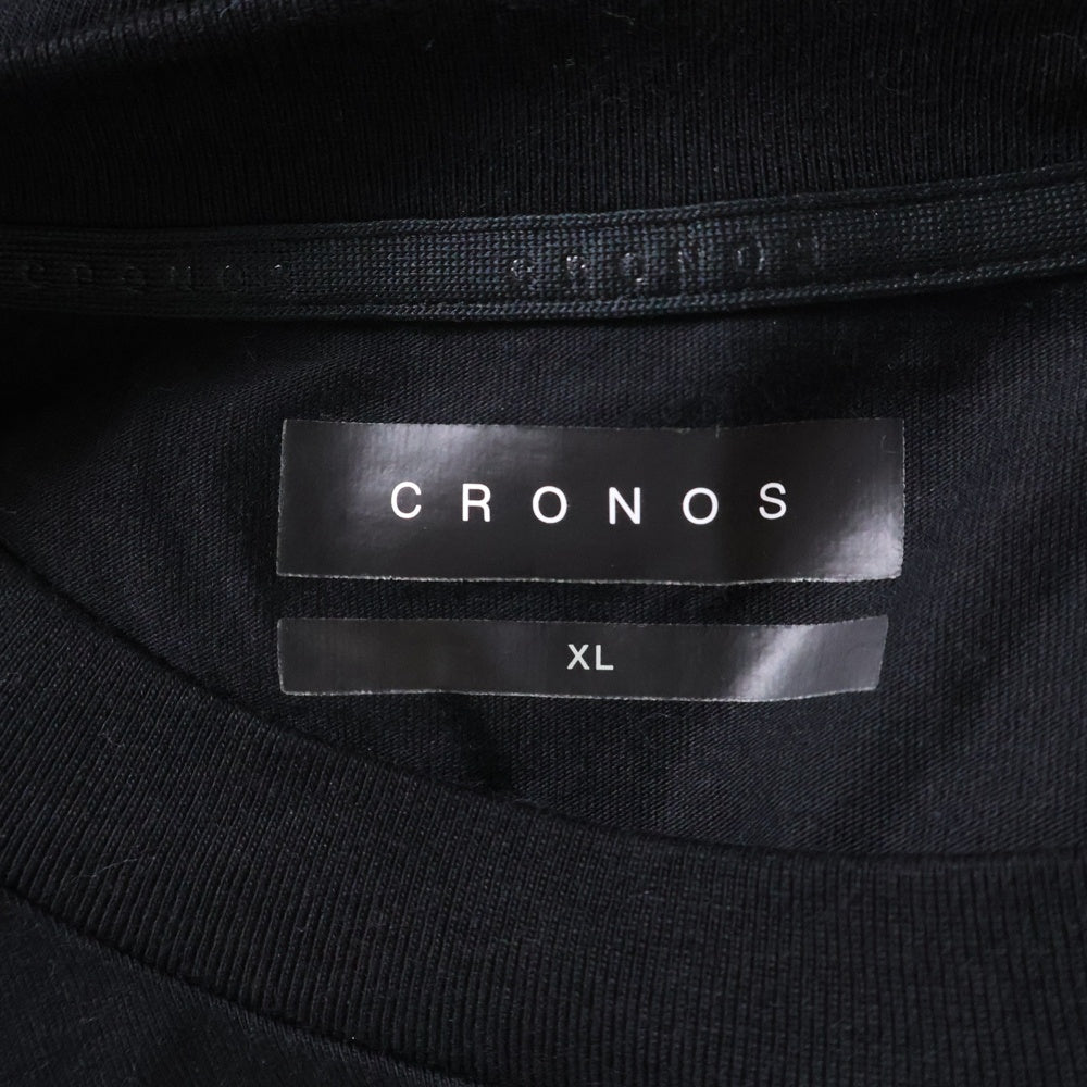 NO BRAND(ノーブランド) ロゴデザイン クルーネック半袖Tシャツ カットソー ブラック C03-TS-2505ST