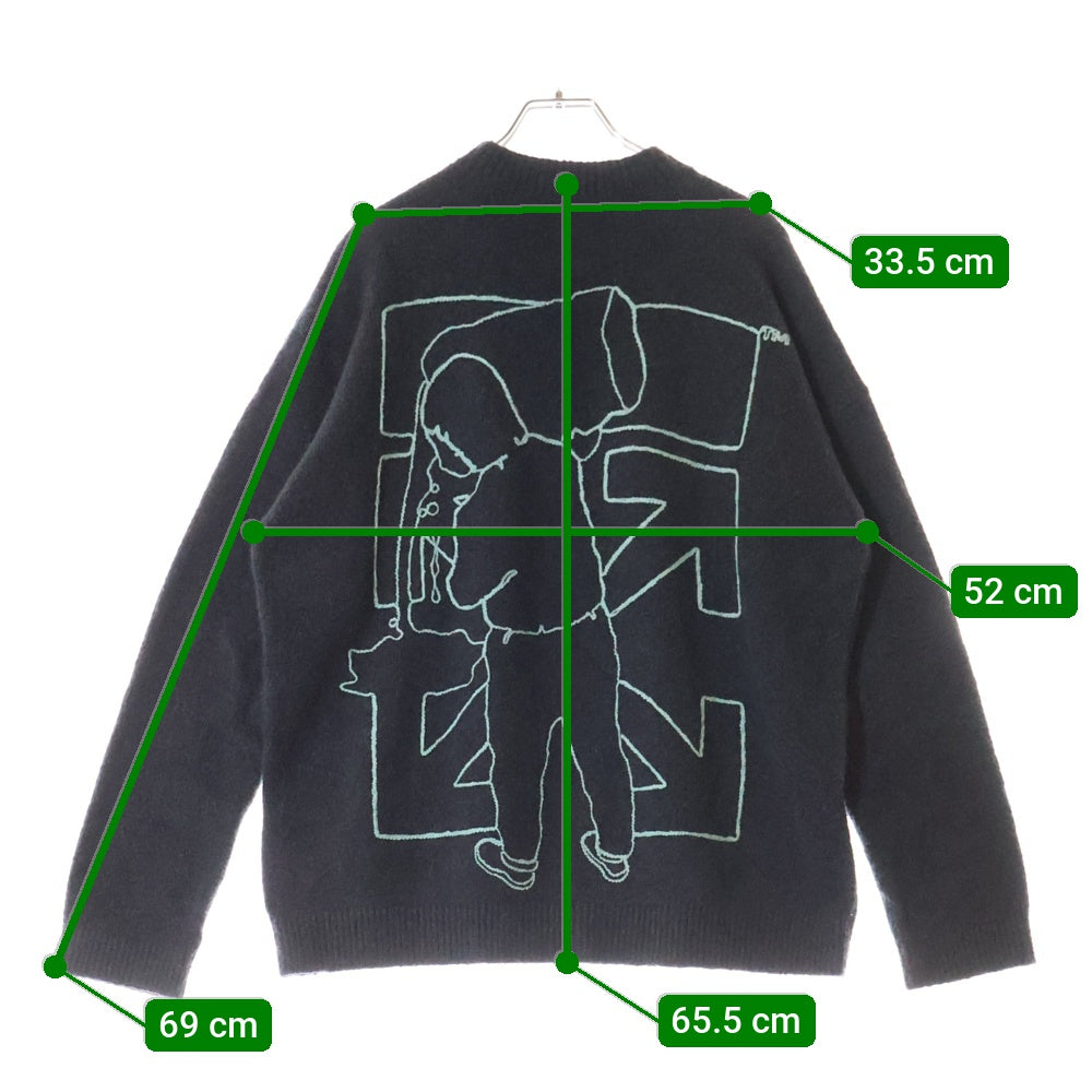 OFF-WHITE(オフホワイト) Barrel Worker Knitted Sweater バレル ワーカー ニット セーター グレー OMHE045E20KNI001