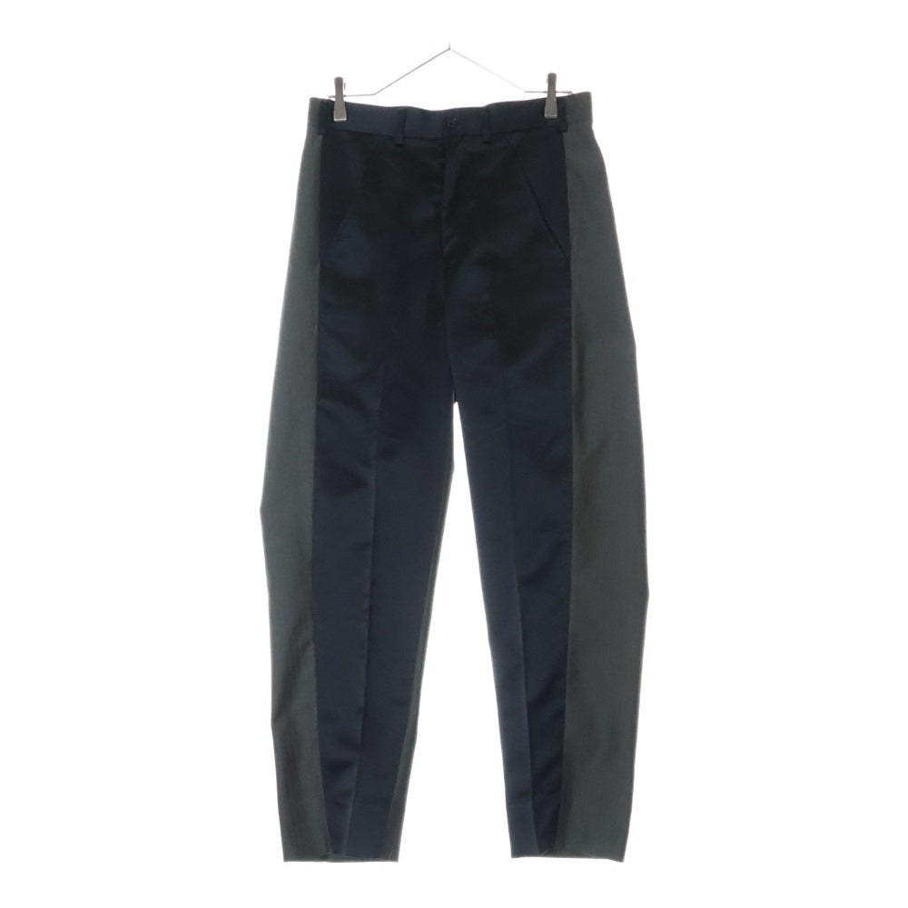 COMME des GARCONS HOMME PLUS(コムデギャルソンオムプリュス) サテン切り替え ストライプ スラックスパンツ ブラック PE-P035