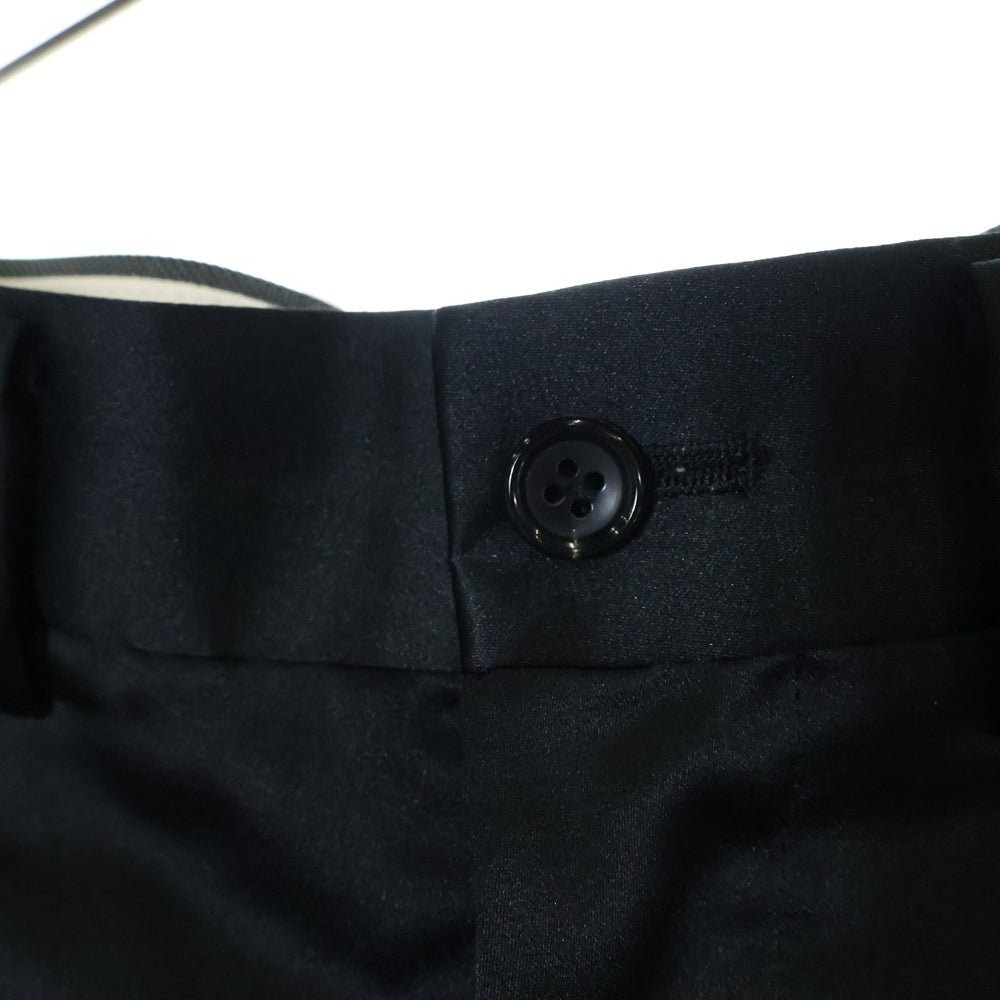 COMME des GARCONS HOMME PLUS(コムデギャルソンオムプリュス) サテン切り替え ストライプ スラックスパンツ ブラック PE-P035