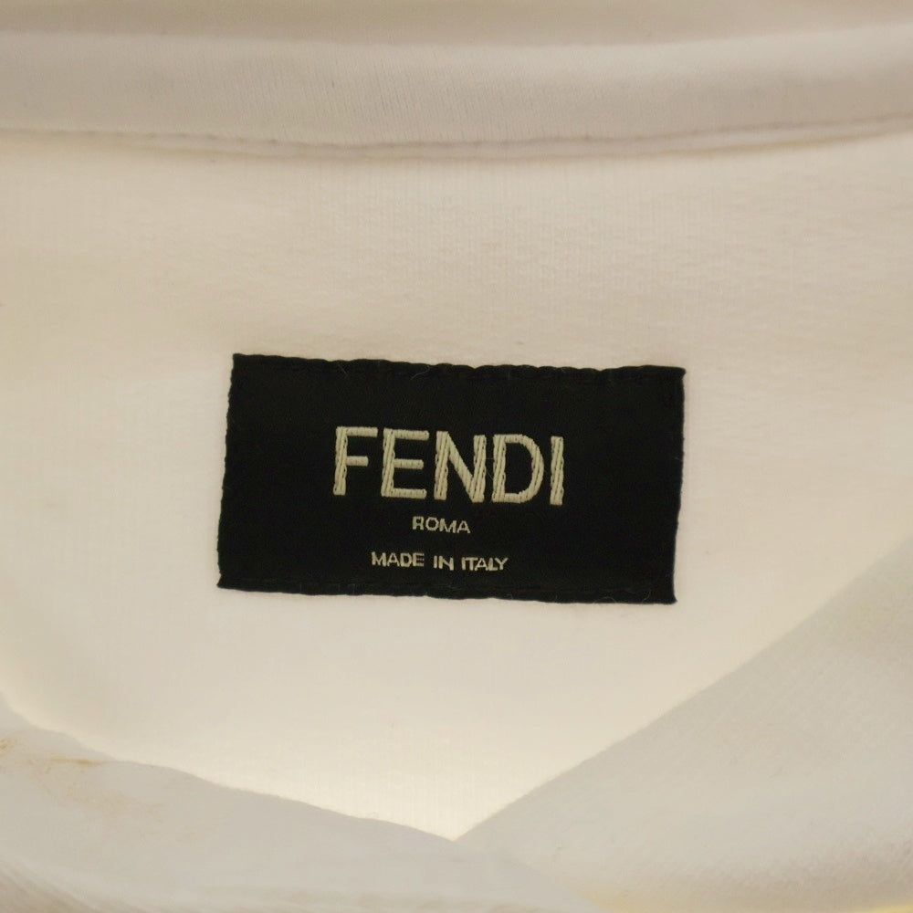 FENDI(フェンディ) SILVIA AND THE BAGUETTE マルチカラーパッチ コットンスウェットパーカー ホワイト FY1143AU9VF0QA0