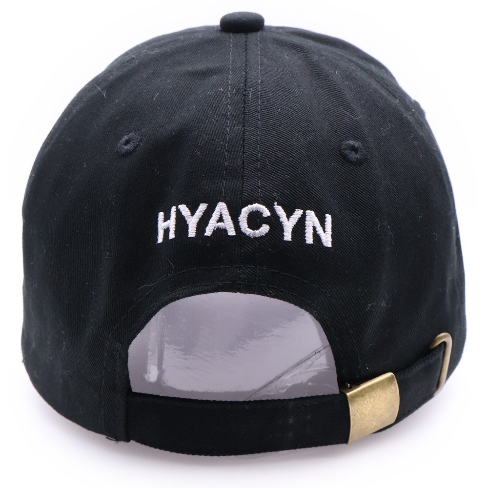 HYACYN(ハイアシン) CAP FUCK ダメージ加工 刺繍キャップ 帽子 ブラック