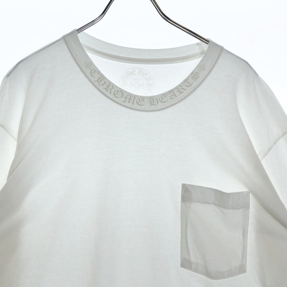 CHROME HEARTS(クロムハーツ) Neck Logo L/S TEE ネックロゴ ロングスリーブ長袖Tシャツ ホワイト/ホワイト