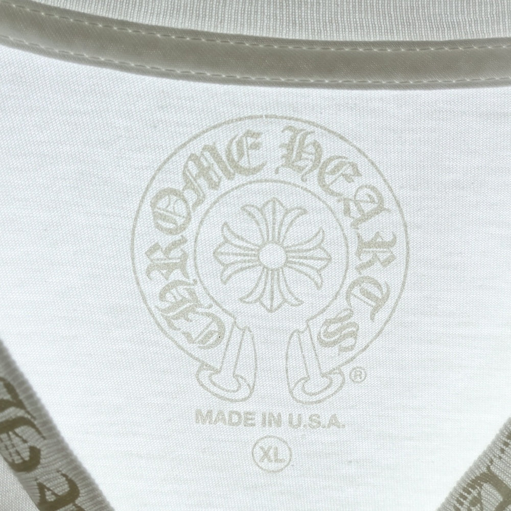 CHROME HEARTS(クロムハーツ) Neck Logo L/S TEE ネックロゴ ロングスリーブ長袖Tシャツ ホワイト/ホワイト
