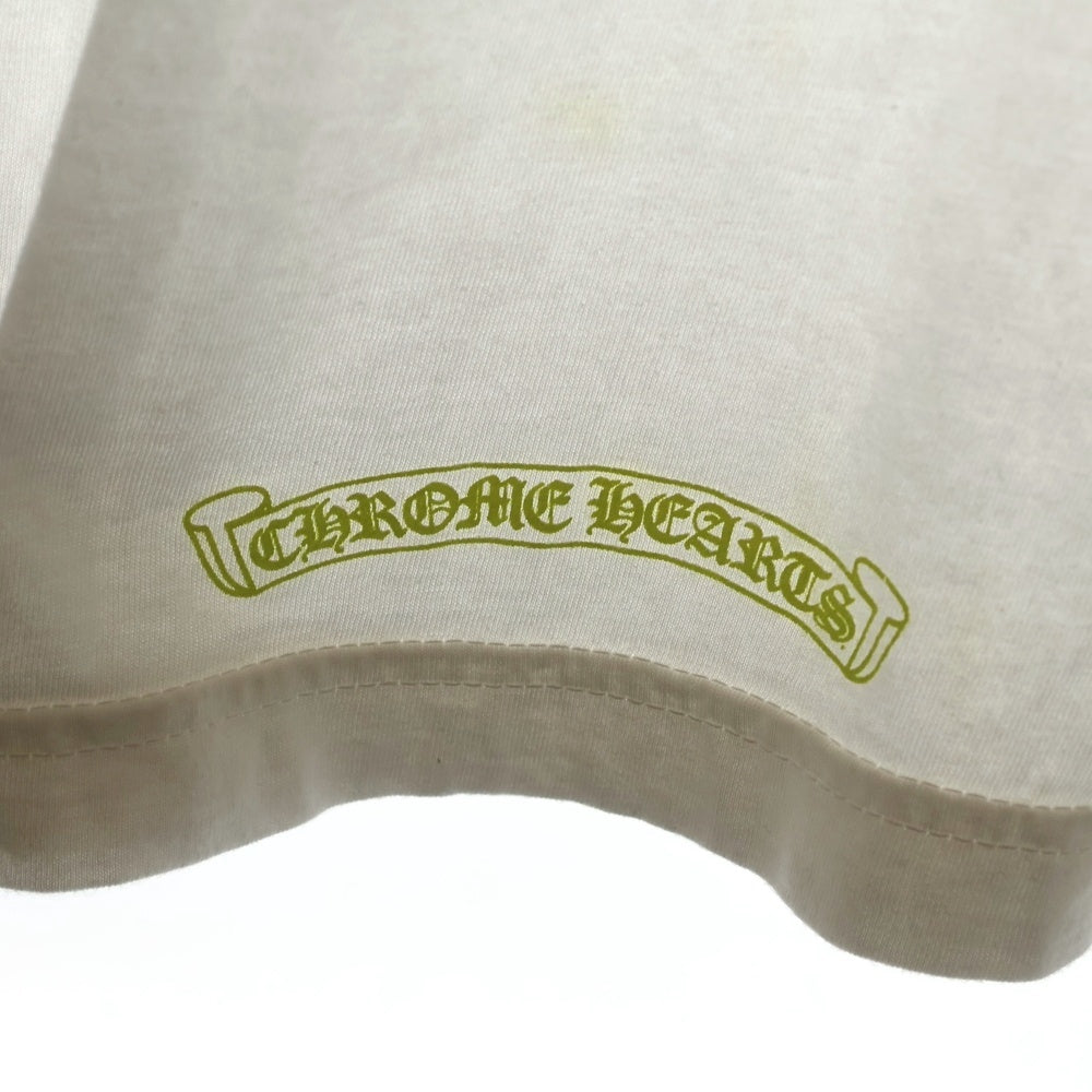 CHROME HEARTS(クロムハーツ) Neck Logo L/S TEE ネックロゴ ロングスリーブ長袖Tシャツ ホワイト/ネオンイエロー