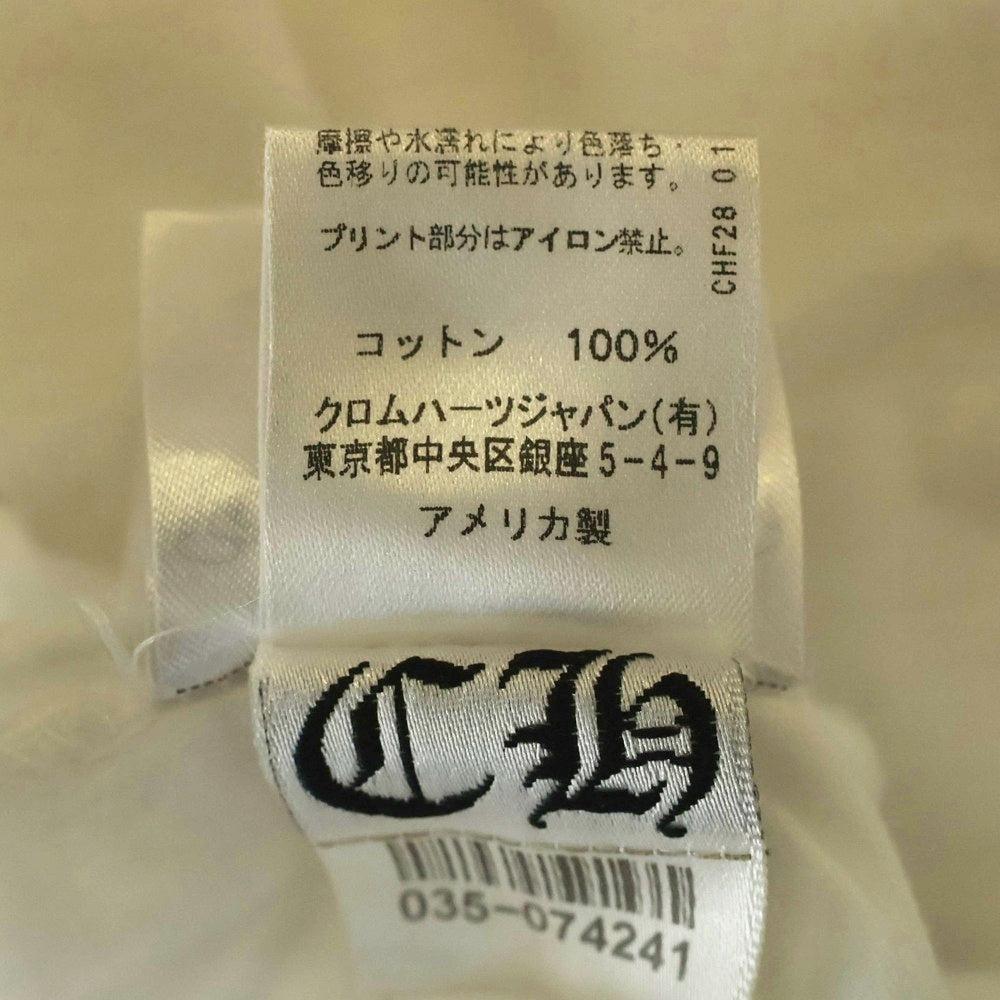 CHROME HEARTS(クロムハーツ) Neck Logo L/S TEE ネックロゴ ロングスリーブ長袖Tシャツ ホワイト/ネオンイエロー