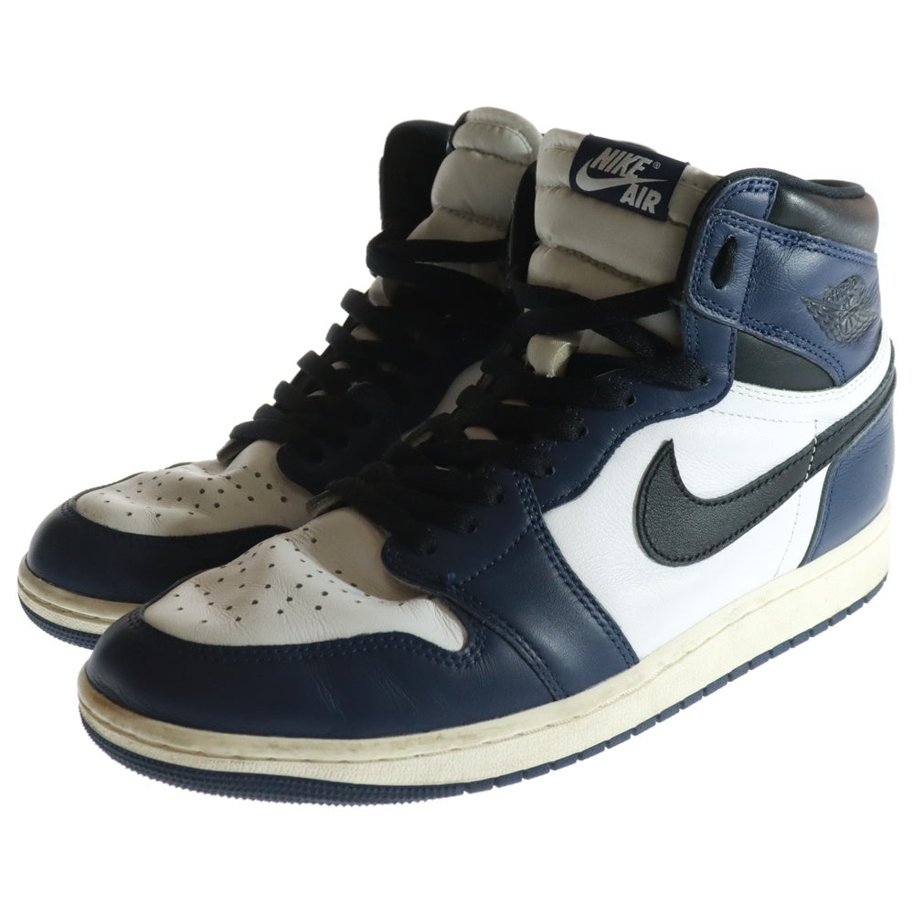 NIKE(ナイキ) AIR JORDAN1 RETRO HIGH OG エアジョーダン1 ミッドナイトネイビー ハイカットスニーカー ホワイト/ネイビー US11/29cm DZ5485-401
