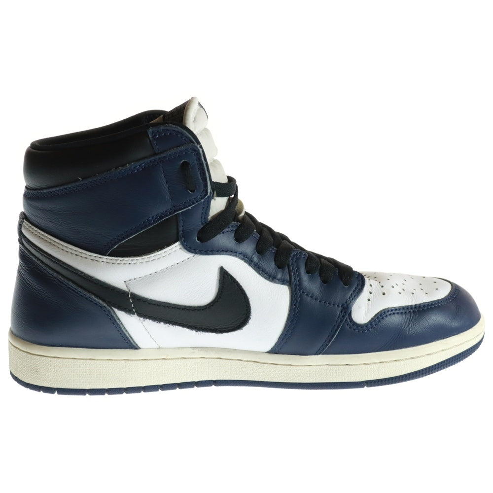 NIKE(ナイキ) AIR JORDAN1 RETRO HIGH OG エアジョーダン1 ミッドナイトネイビー ハイカットスニーカー ホワイト/ネイビー US11/29cm DZ5485-401