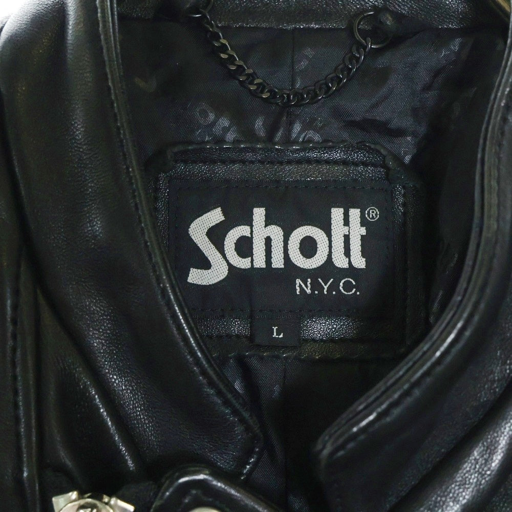 SCHOTT(ショット) Lamb Leather Double Rider Jacket ラムレザー ダブルライダースジャケット ブラック 3101057