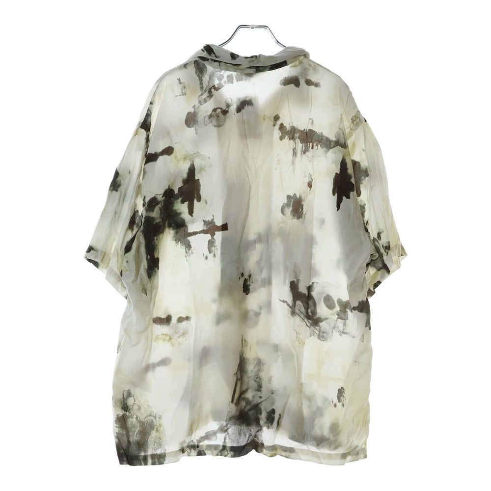 TOWN By Shuttle Notes(タウンバイシャトルノーツ) 23SS 総柄レーヨン半袖シャツ ホワイト 23SS-SNTH-01