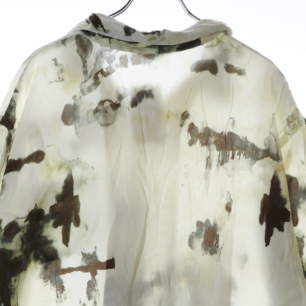 TOWN By Shuttle Notes(タウンバイシャトルノーツ) 23SS 総柄レーヨン半袖シャツ ホワイト 23SS-SNTH-01