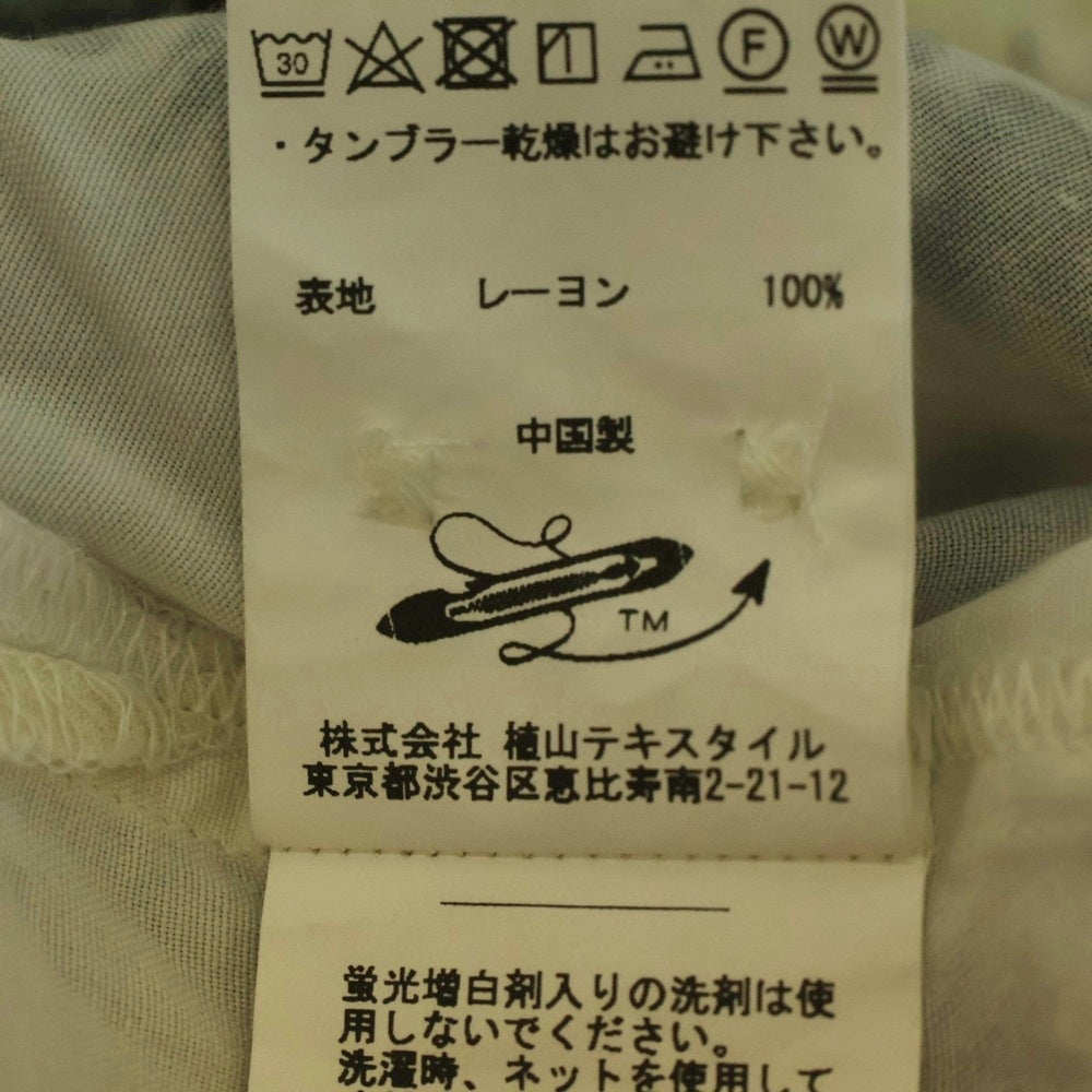 TOWN By Shuttle Notes(タウンバイシャトルノーツ) 23SS 総柄レーヨン半袖シャツ ホワイト 23SS-SNTH-01
