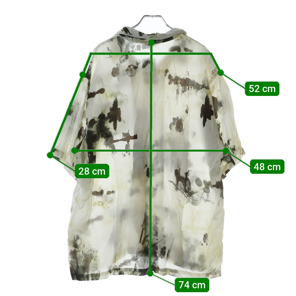 TOWN By Shuttle Notes(タウンバイシャトルノーツ) 23SS 総柄レーヨン半袖シャツ ホワイト 23SS-SNTH-01